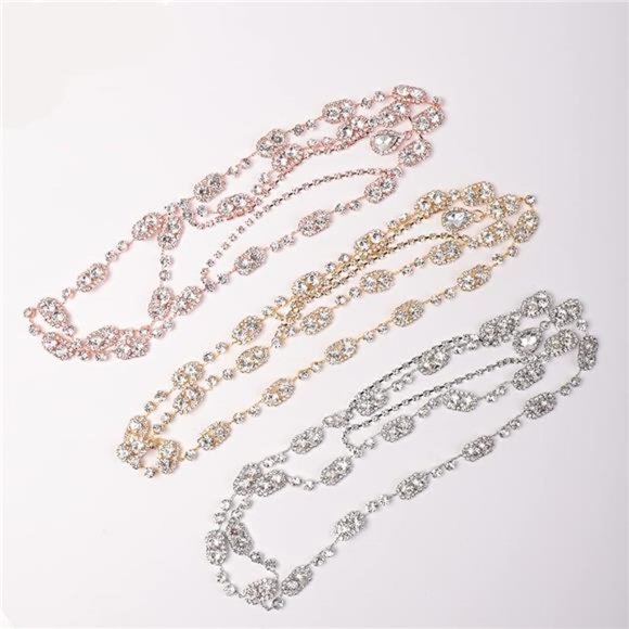 YERTTER Elegant Wedding Brides Women Iced Out Headchain Hair Jewelry Head Chain main image 5